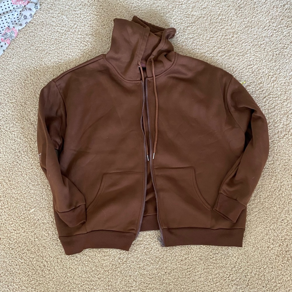 Brown Sip up hoodie
